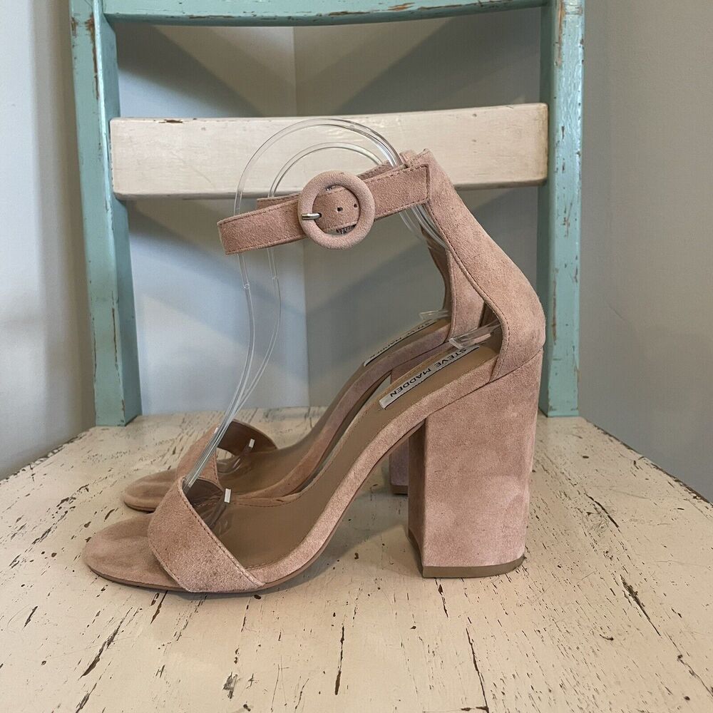Steve Madden Pink Friday Sandals Chunky Heel Platform Shoes Sz‎ 8.5M Barbie Y2K